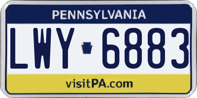 PA license plate LWY6883