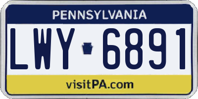 PA license plate LWY6891