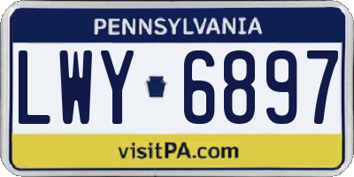 PA license plate LWY6897