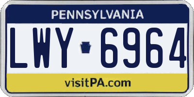 PA license plate LWY6964