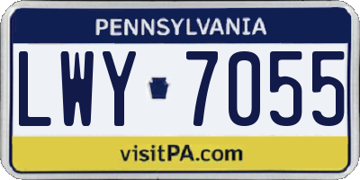 PA license plate LWY7055