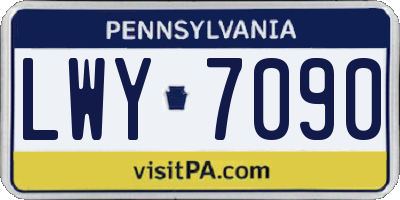 PA license plate LWY7090