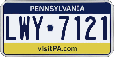 PA license plate LWY7121