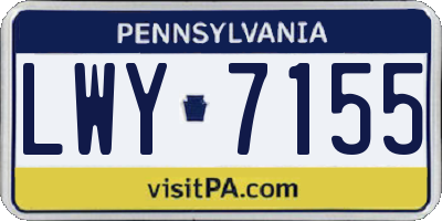 PA license plate LWY7155