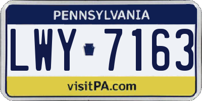 PA license plate LWY7163