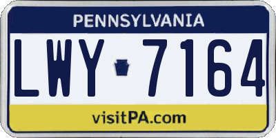 PA license plate LWY7164