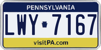 PA license plate LWY7167
