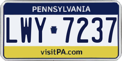 PA license plate LWY7237