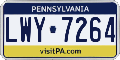 PA license plate LWY7264