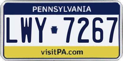 PA license plate LWY7267