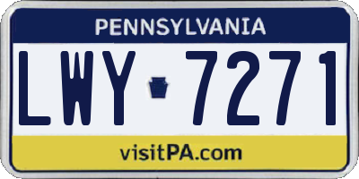 PA license plate LWY7271
