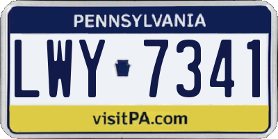 PA license plate LWY7341