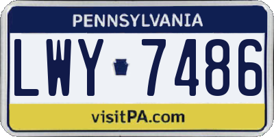 PA license plate LWY7486