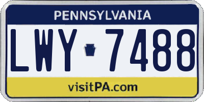 PA license plate LWY7488