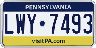 PA license plate LWY7493