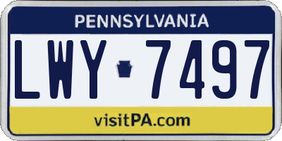 PA license plate LWY7497