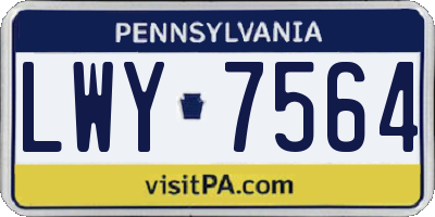 PA license plate LWY7564