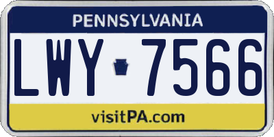 PA license plate LWY7566
