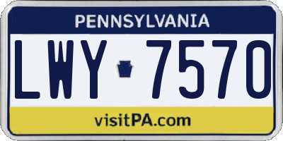PA license plate LWY7570