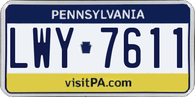 PA license plate LWY7611