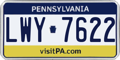 PA license plate LWY7622