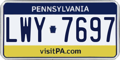 PA license plate LWY7697