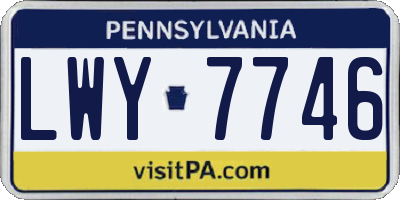 PA license plate LWY7746