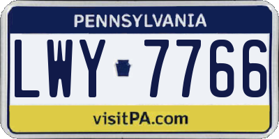 PA license plate LWY7766