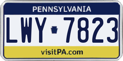PA license plate LWY7823
