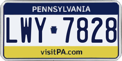 PA license plate LWY7828
