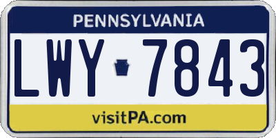 PA license plate LWY7843