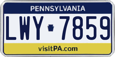PA license plate LWY7859