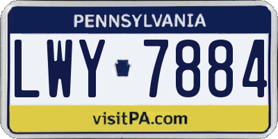 PA license plate LWY7884