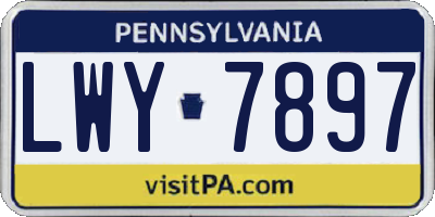 PA license plate LWY7897