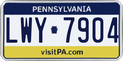PA license plate LWY7904