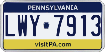 PA license plate LWY7913