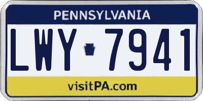 PA license plate LWY7941