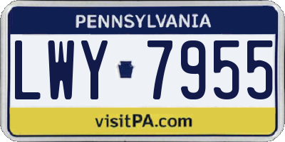 PA license plate LWY7955