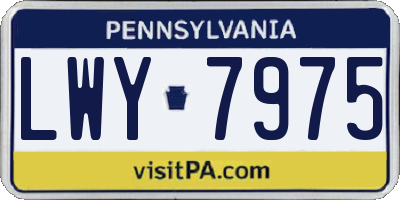 PA license plate LWY7975