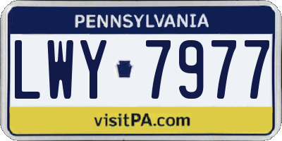 PA license plate LWY7977