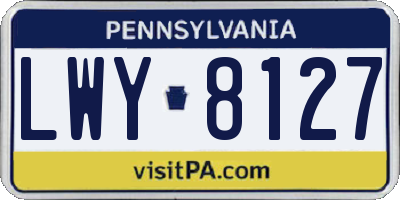 PA license plate LWY8127