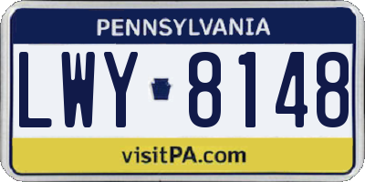PA license plate LWY8148