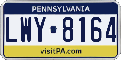 PA license plate LWY8164