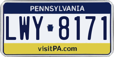 PA license plate LWY8171