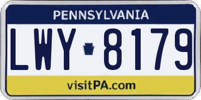 PA license plate LWY8179