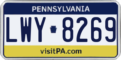 PA license plate LWY8269