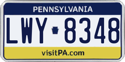 PA license plate LWY8348