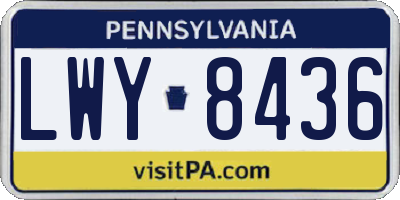 PA license plate LWY8436