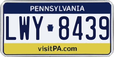 PA license plate LWY8439