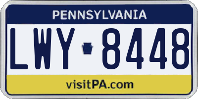 PA license plate LWY8448